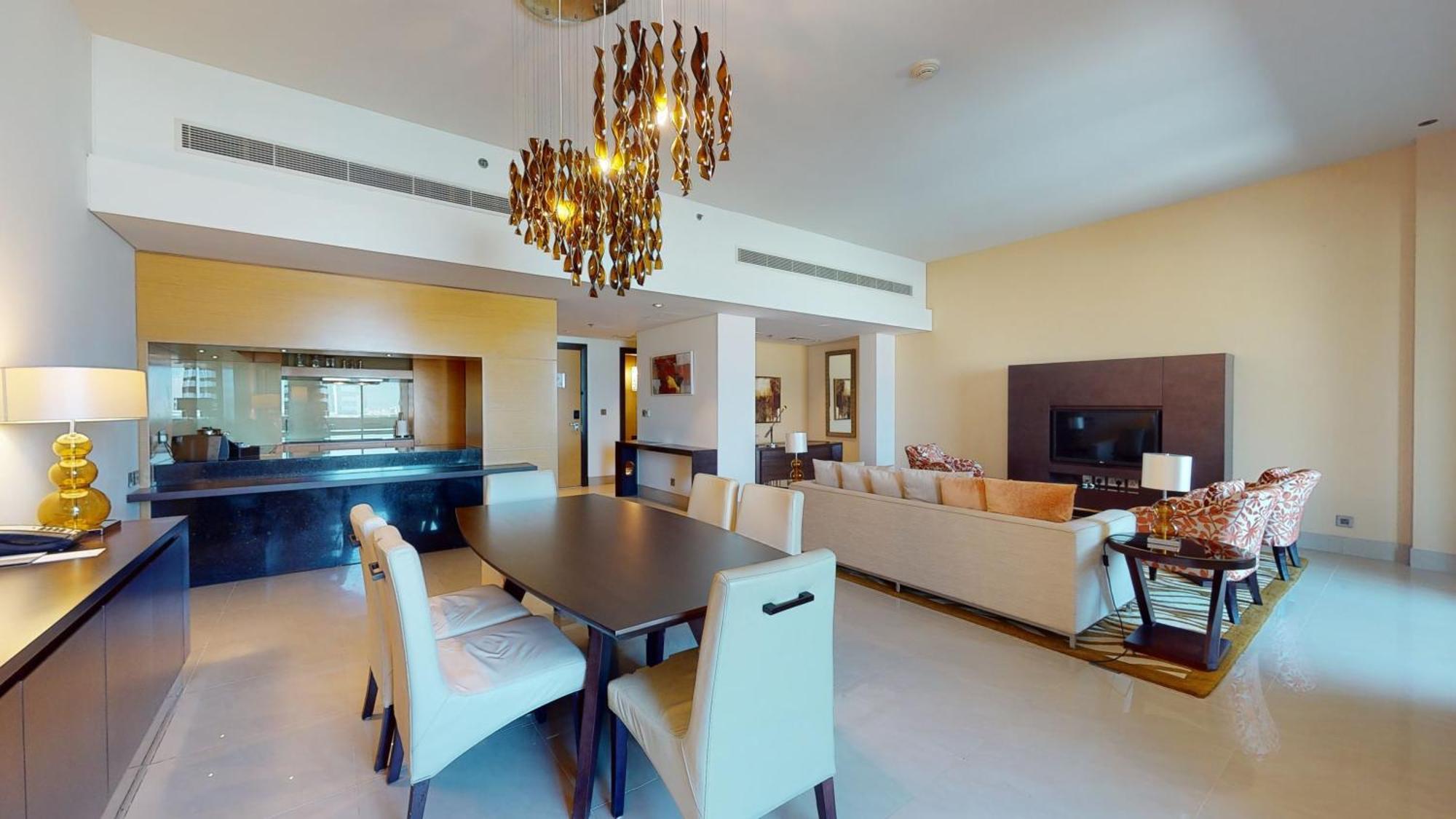 Marriott Executive Apartments Al Jaddaf, Dubaj Zewnętrze zdjęcie A 3D model of a living room