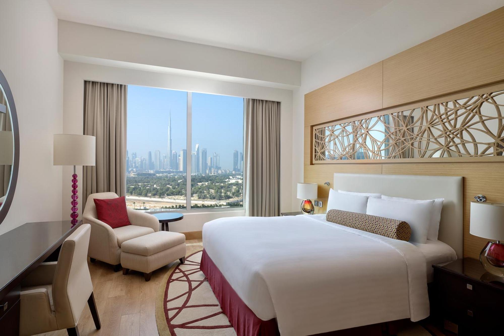 Marriott Executive Apartments Al Jaddaf, Dubaj Zewnętrze zdjęcie A bedroom at the hotel